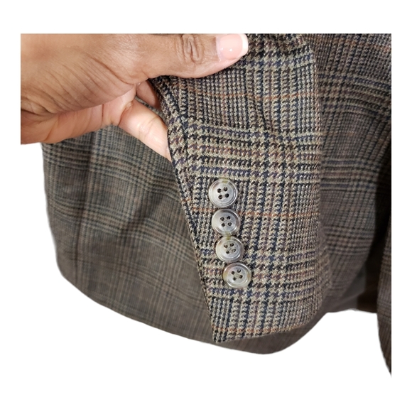 Botany Five Hundred Plaid Lambswool Blazer Jacket - Picture 6 of 16